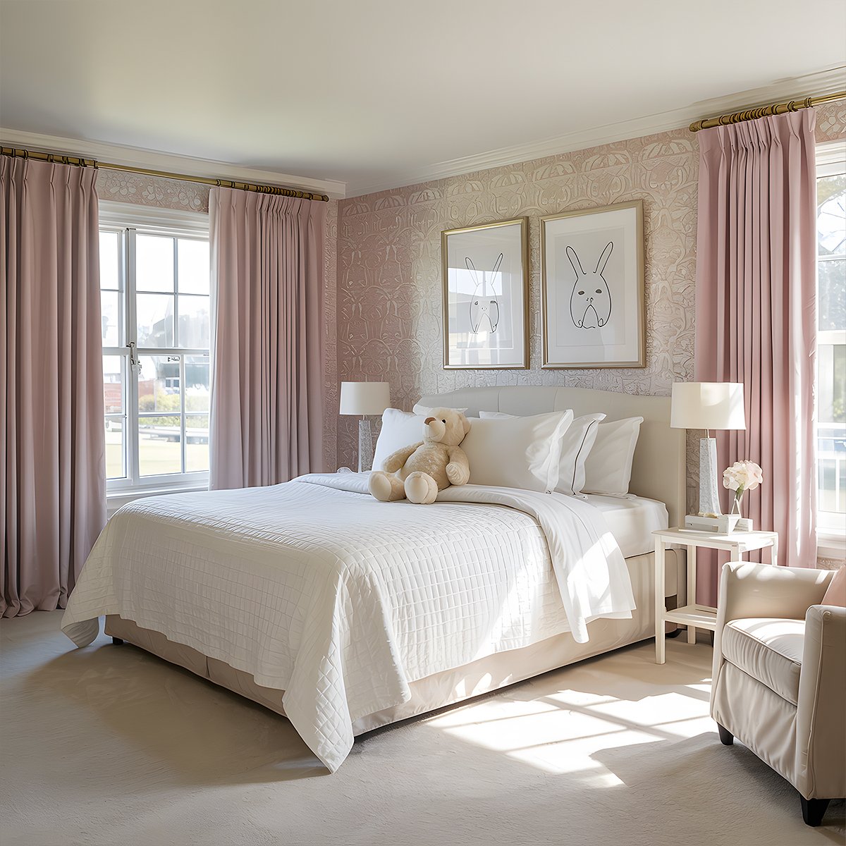 Cotton Pleated Blackout Curtains For Living Room Bedroom