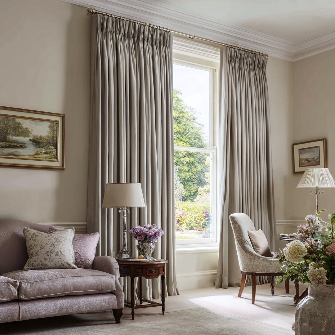 Haptic Double-Sided Textured Blackout Pleated Curtains