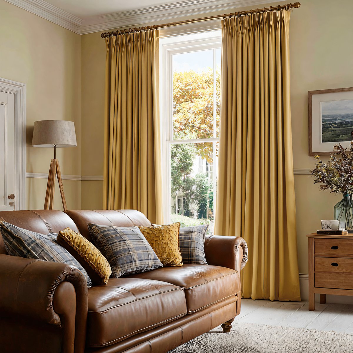 Elegant Velvet Pleated Living Room Bedroom Curtains
