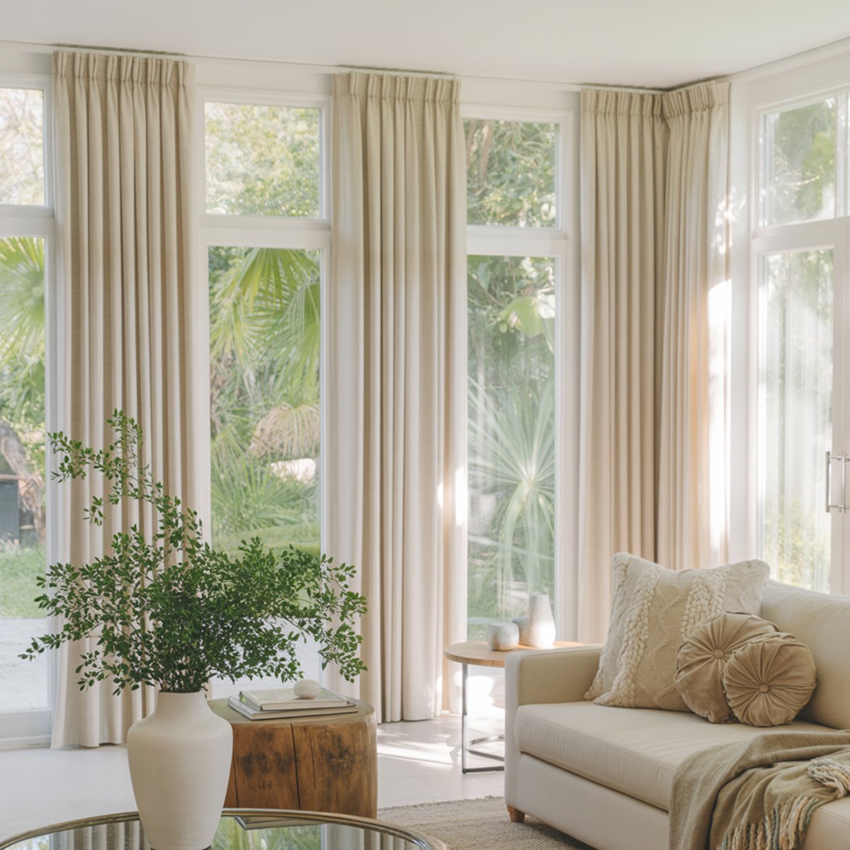 Cotton And Linen Texture Full Light-Proof Strong Sound Insulation Sun-Proof Shading Living Room Curtains