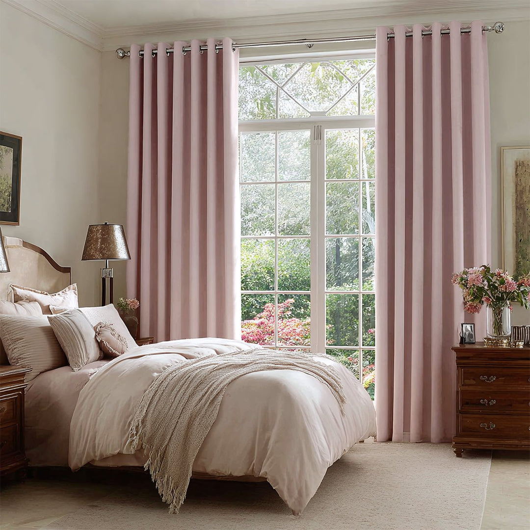 Celeste Cotton Pleated Blackout Curtains For Living Room Bedroom Grommet