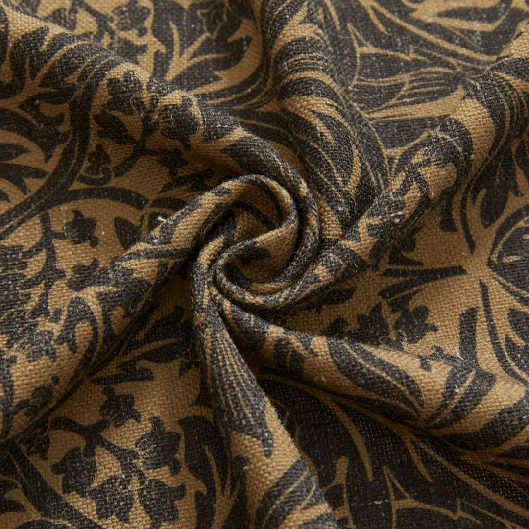 Baroque Printed Damask Linen Curtains