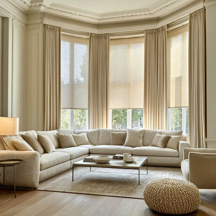 Linum Natural Linen Pleated Blackout Solid Curtains Custom Modern Drapes