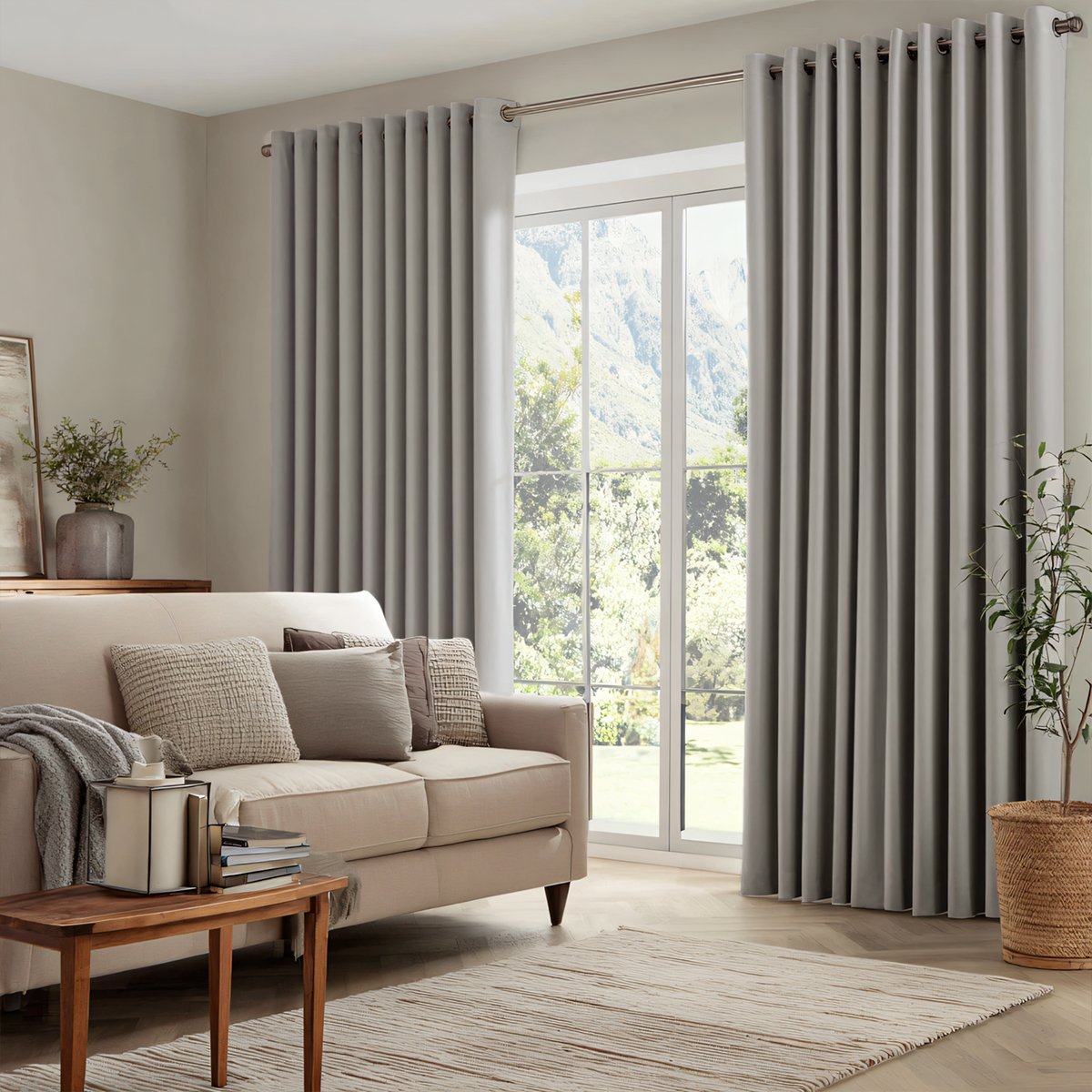 Velvet Blackout Pleated Curtains Grommet