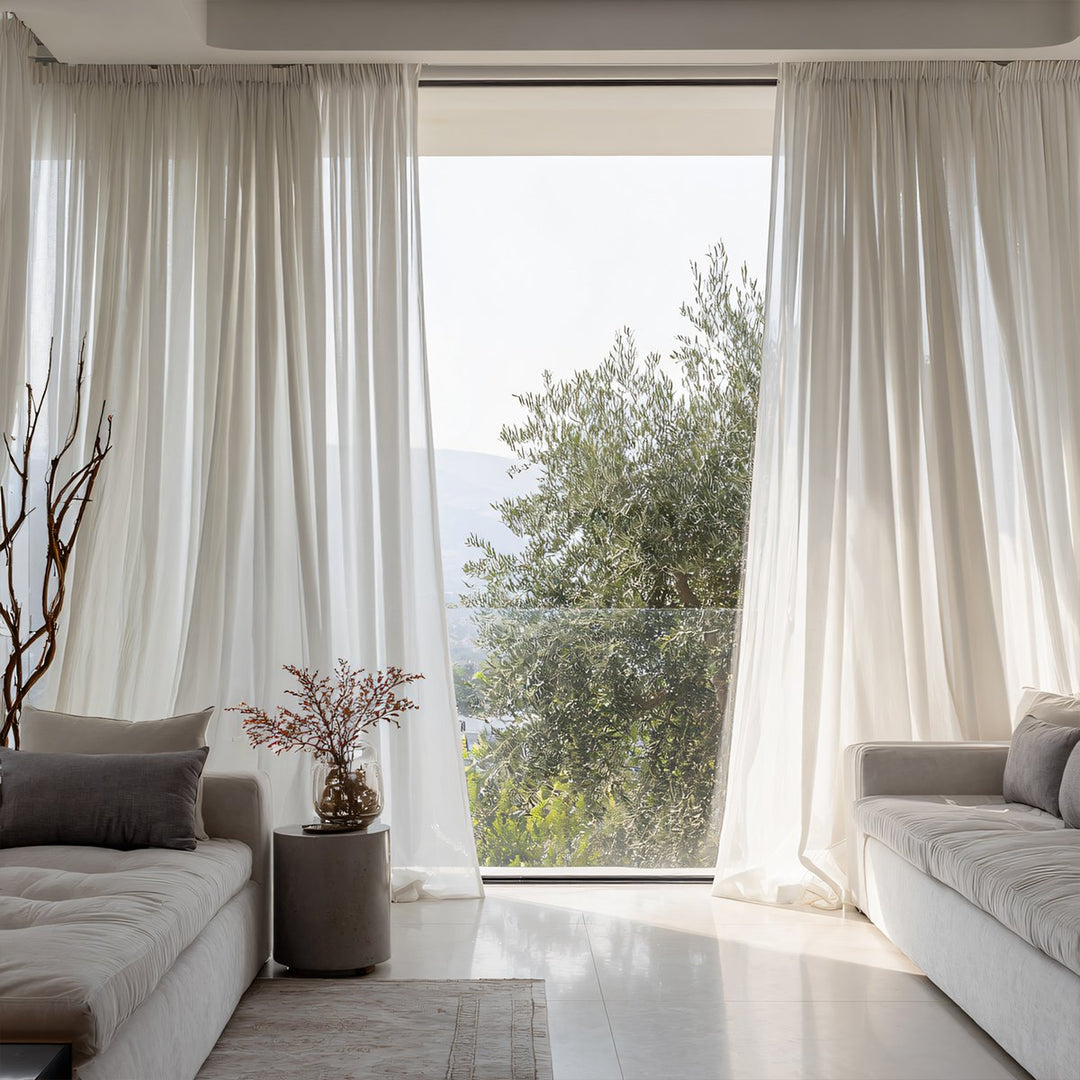 Whisper White Translucent Tulle Living Room Curtains Soft Top