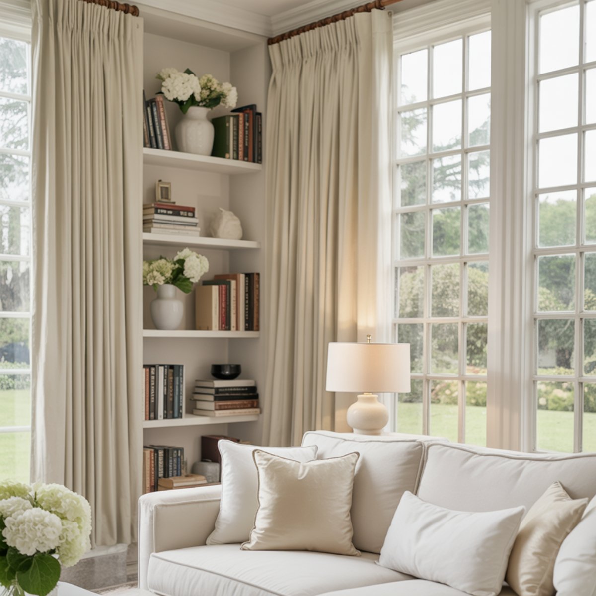 Natural Linen Pleated Blackout Solid Curtains Custom Modern Drapes