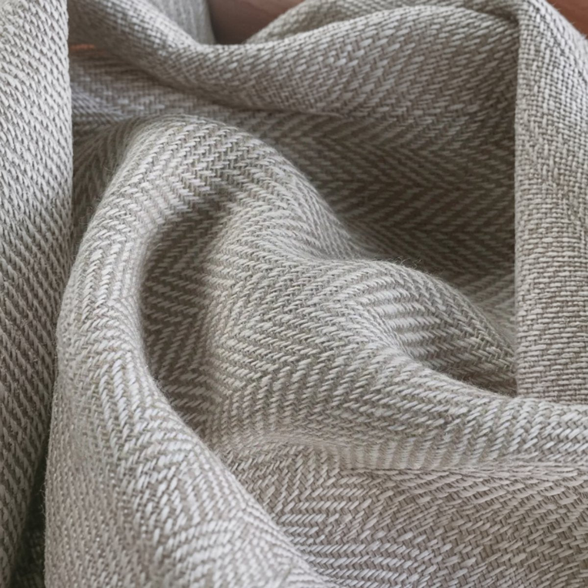 Premium Herringbone Pattern Custom Pleated Curtains