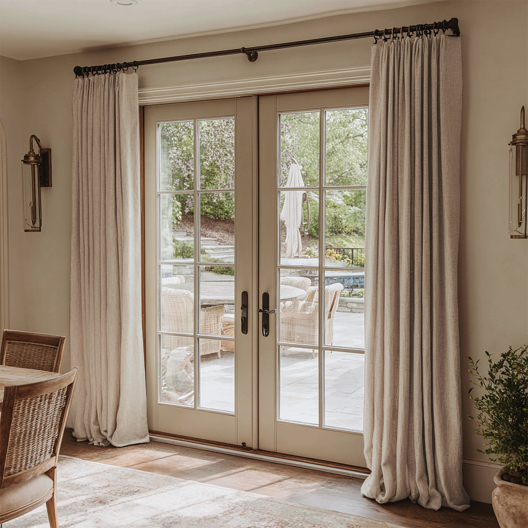 Tow Natural Linen-Cotton Blend Pleated Curtains