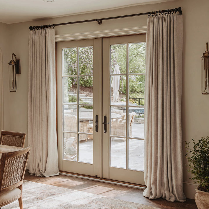 Tow Natural Linen-Cotton Blend Pleated Curtains
