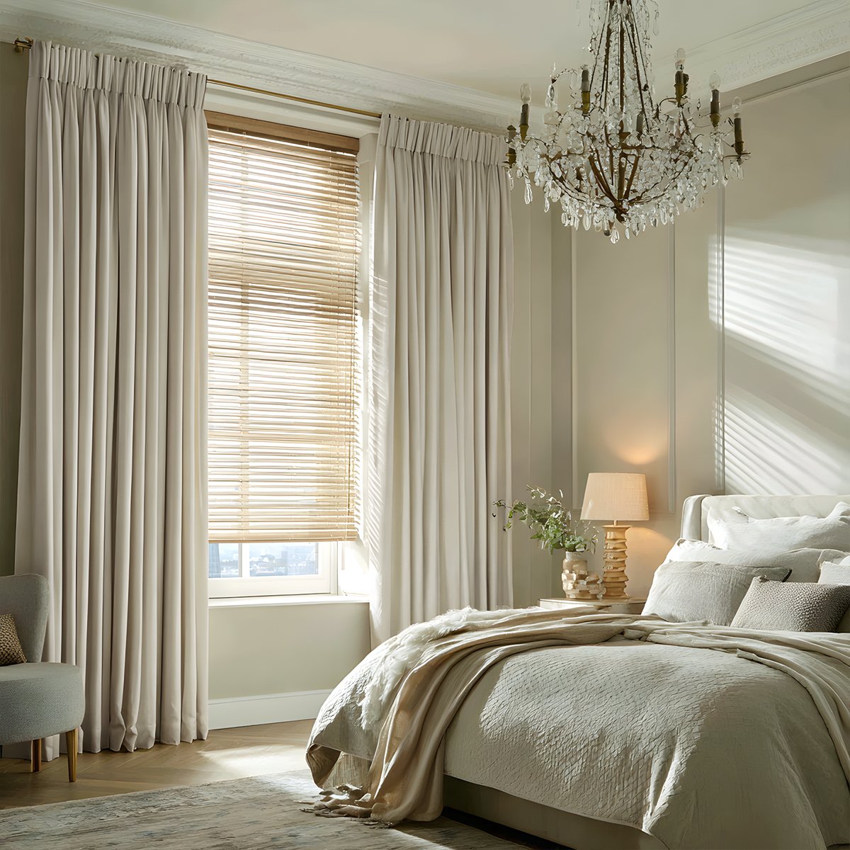 Belgian Linen Pleated Blackout Curtains For Living Room And Bedroom