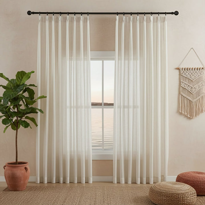 Cascade Vertical Striped Sheer Curtains