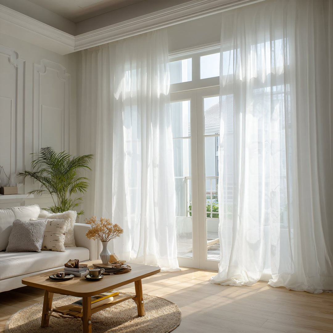 Whisper White Translucent Tulle Living Room Curtains