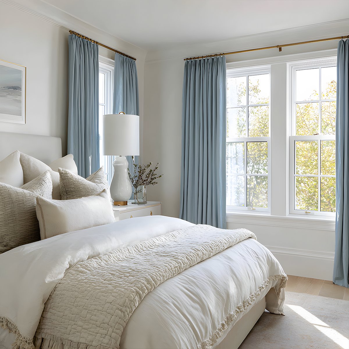 Cotton Pleated Blackout Curtains For Living Room Bedroom