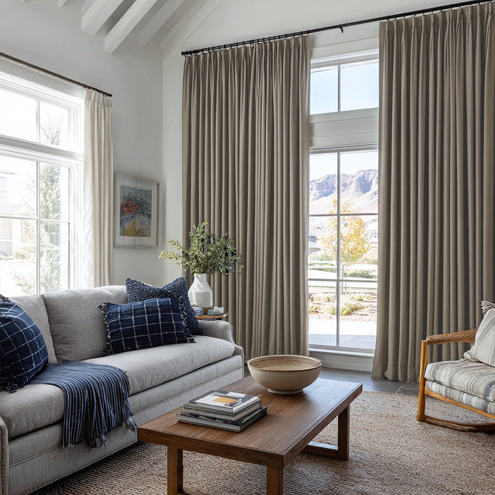 Lume Linen Blackout Custom Curtains Breathable Pinch Pleat