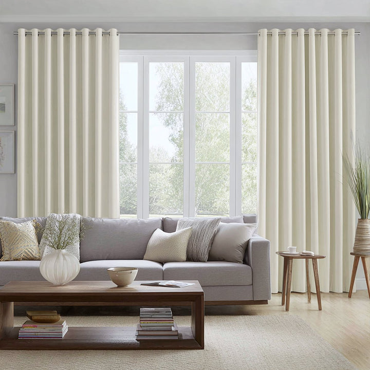 Thrum Linen Draped Living Room Blackout Curtains Grommet