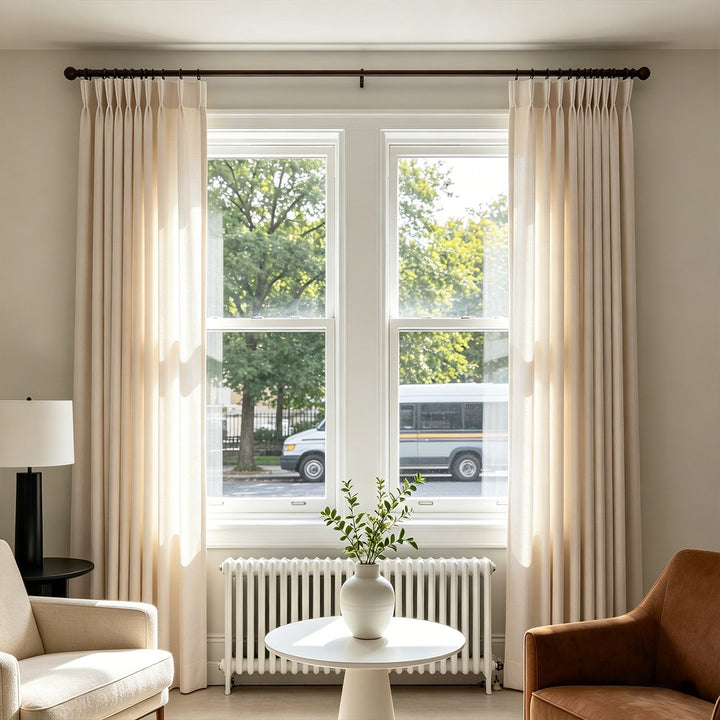 Lume Linen Blackout Custom Curtains Breathable Pinch Pleat