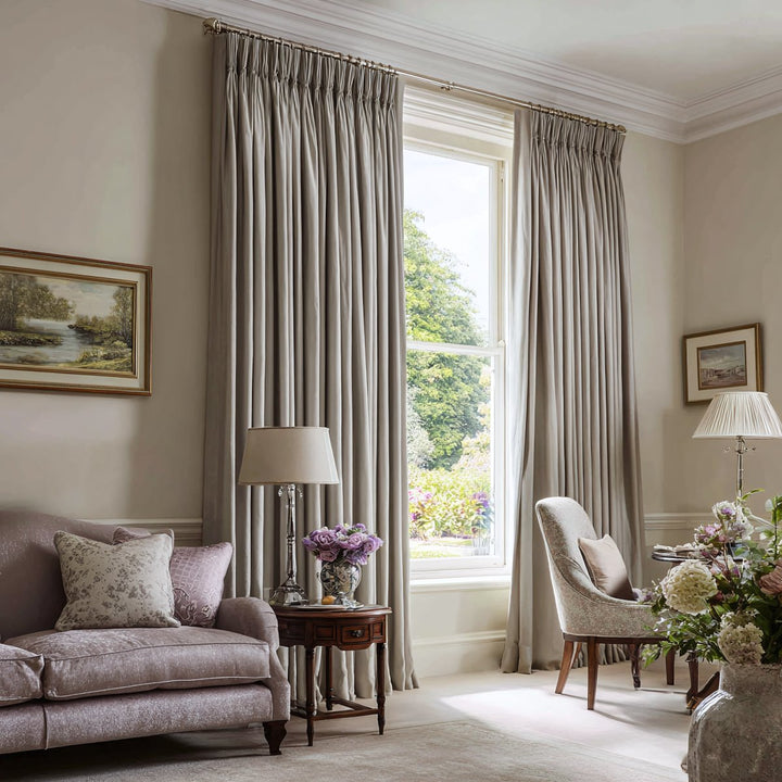 Double-Sided Textured Blackout Pleated Curtains