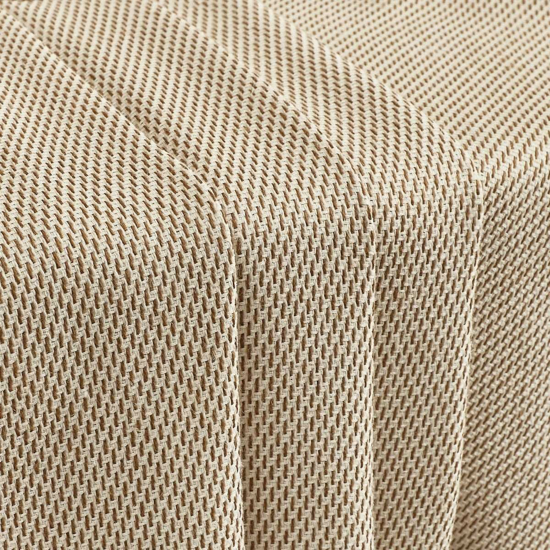 Weave Two-Tone Striped Linen Blackout Pleated Thermal Curtains