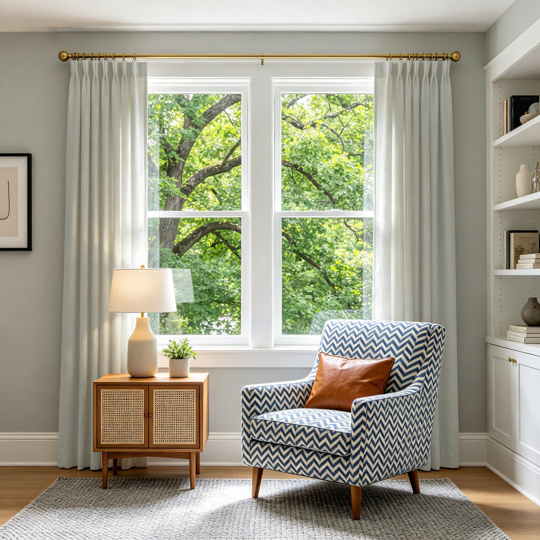 Nox Custom Pinch Pleat Linen 100% Blackout Curtains