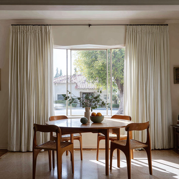 Relief Linen Texture Blackout Pleated Curtains