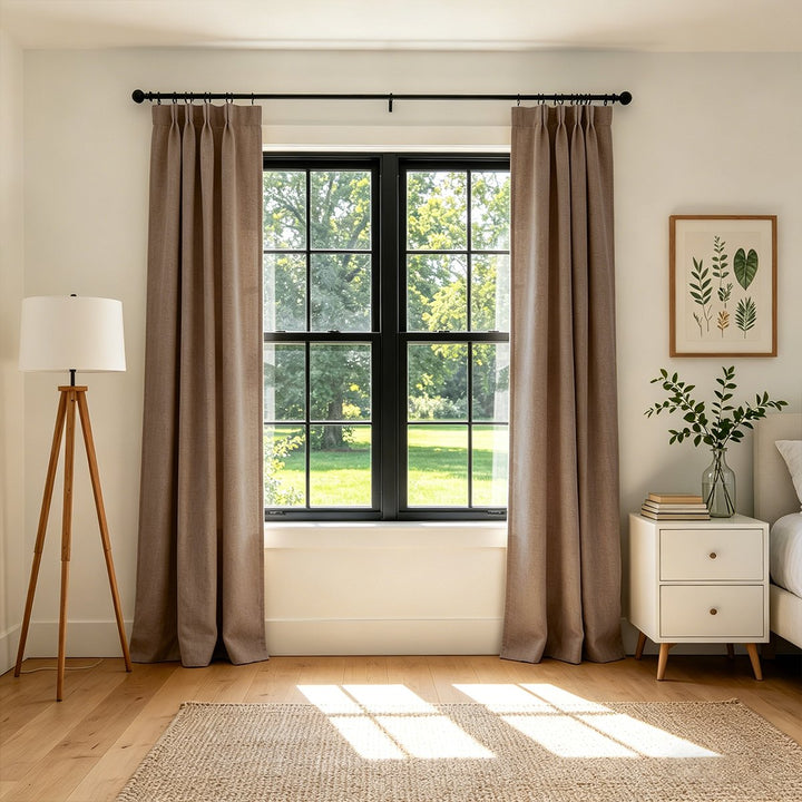 Lume Linen Blackout Custom Curtains Breathable Pinch Pleat