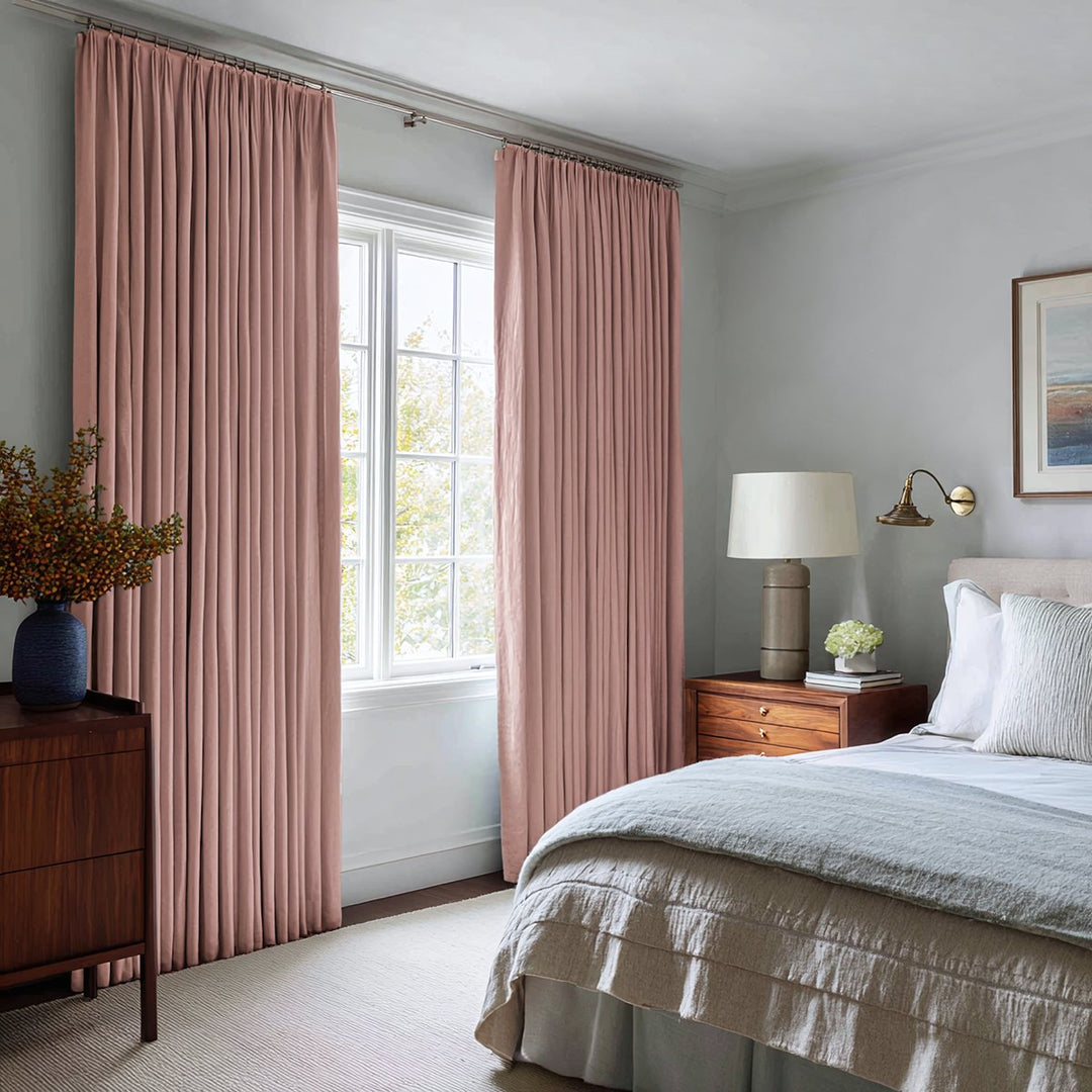 Nocturne Custom 100% Blackout Linen Curtains Pinch Pleat