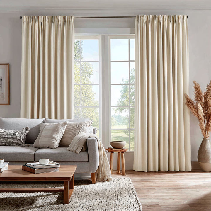 Celeste Cotton Pleated Blackout Curtains For Living Room Bedroom Soft Top