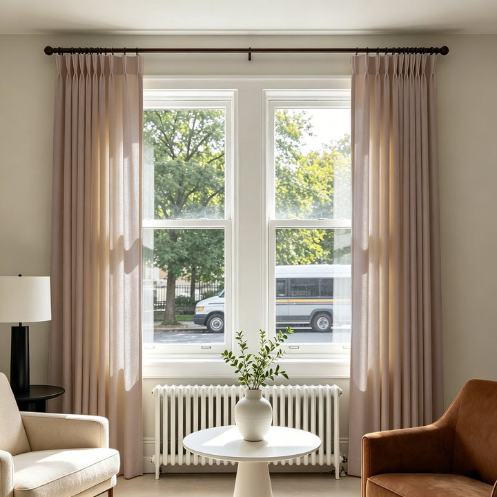 Lume Linen Blackout Custom Curtains Breathable Pinch Pleat