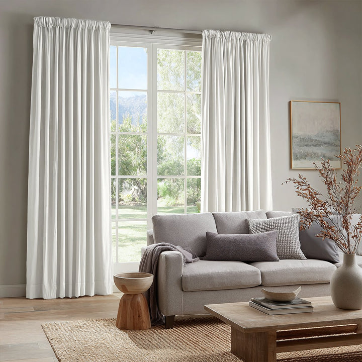Celeste Cotton Pleated Blackout Curtains For Living Room Bedroom Soft Top