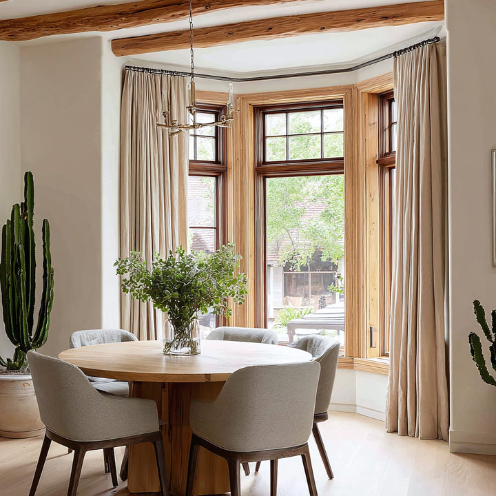Linen Texture Blackout Pleated Curtains