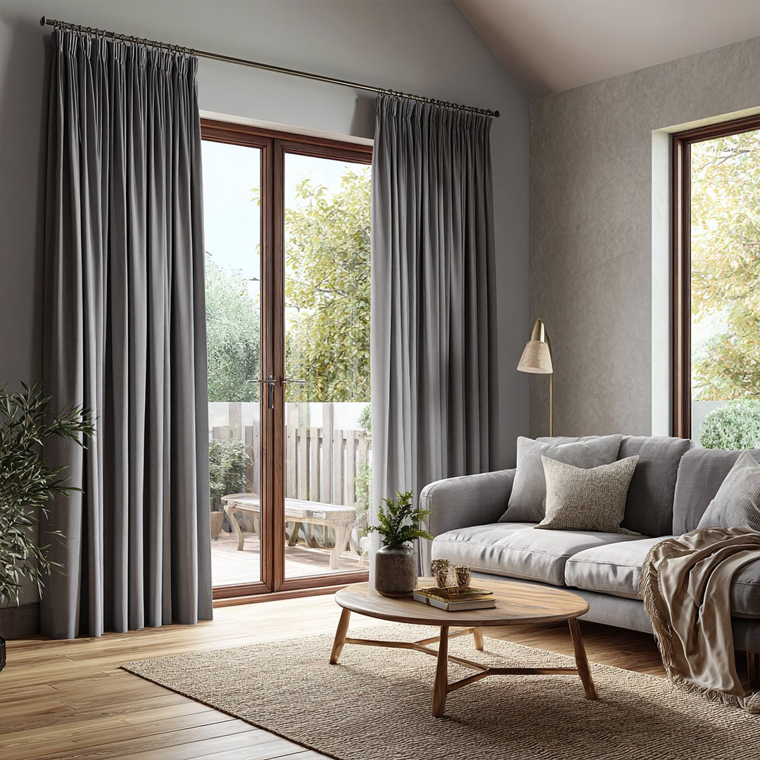 Tactile Linen And Cotton Blackout Pleated Curtains