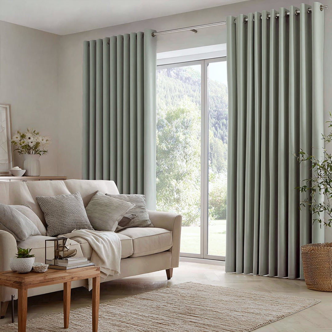 Celeste Cotton Pleated Blackout Curtains For Living Room Bedroom Grommet