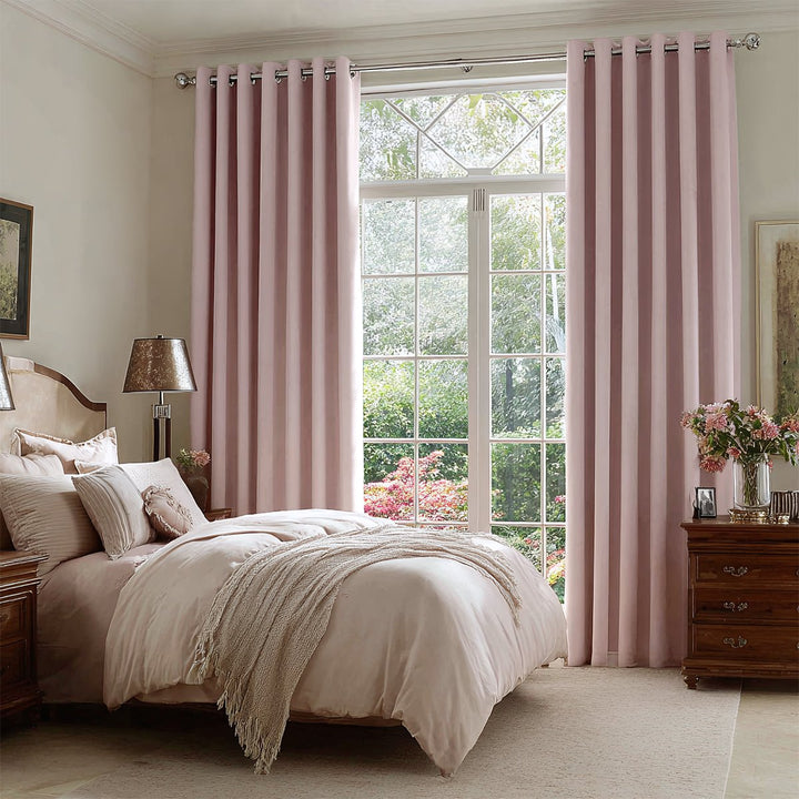 Celeste Cotton Pleated Blackout Curtains For Living Room Bedroom Grommet