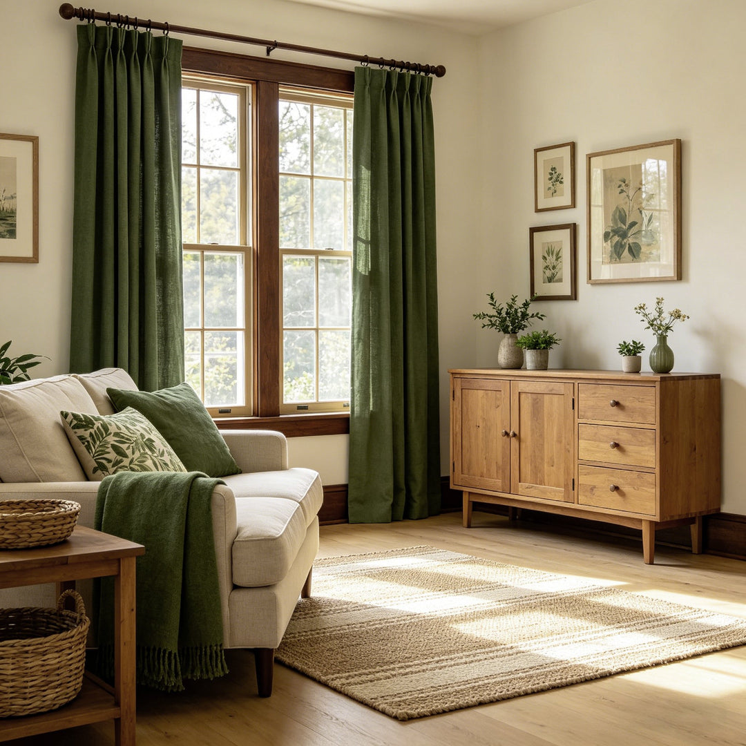 Lira Custom Linen Semi Sheer Curtains