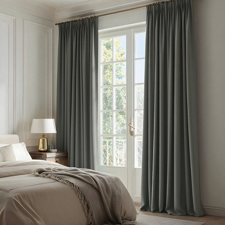 Celeste Cotton Pleated Blackout Curtains For Living Room Bedroom