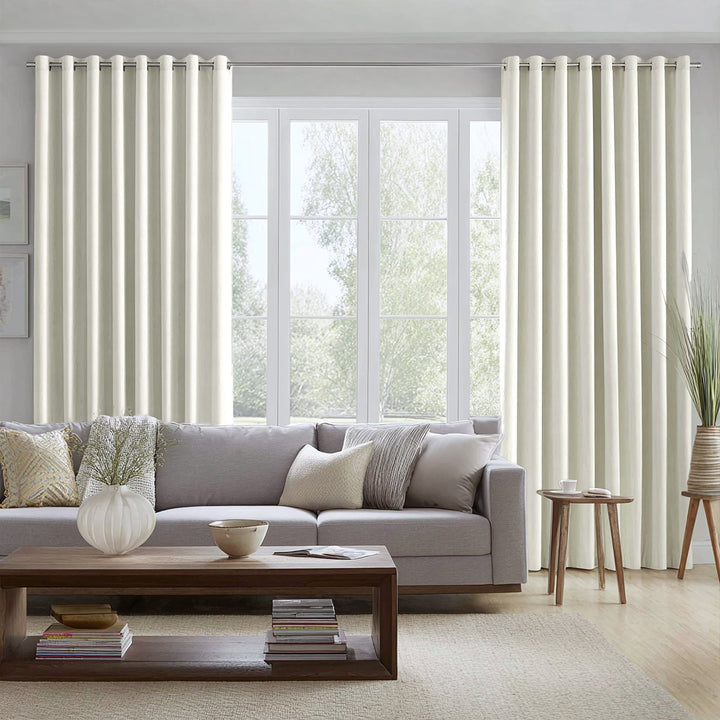 Thrum Linen Draped Living Room Blackout Curtains Grommet