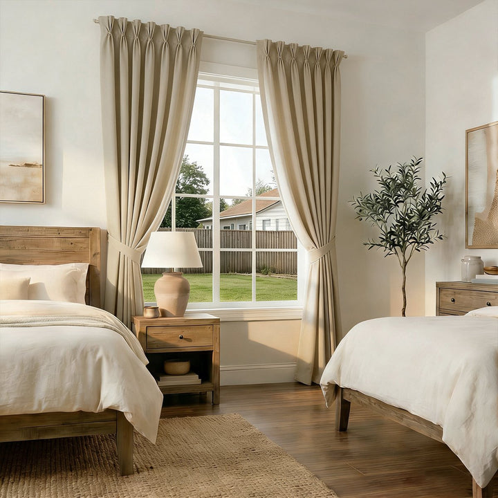 Custom Linen Curtains Bamboo Texture for Living Room Bedroom Made to Measure Window Panels