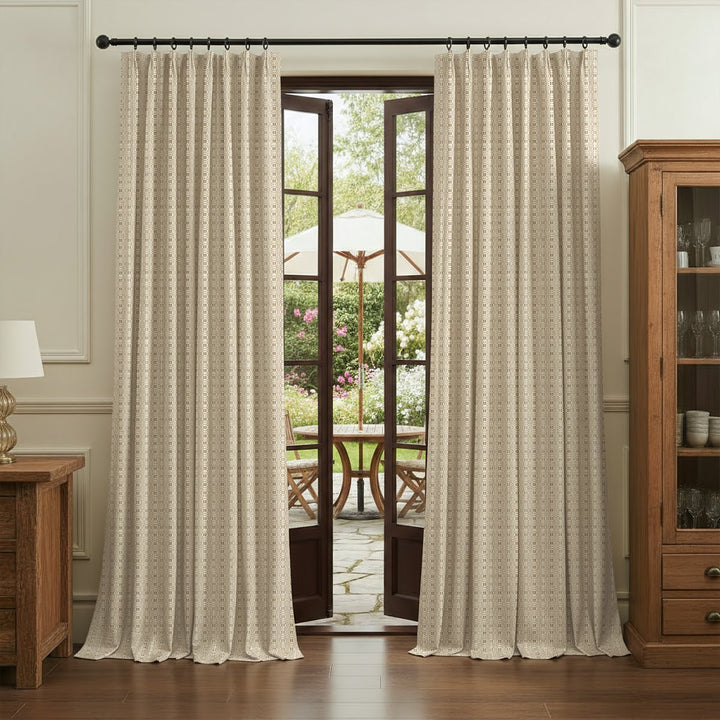 Prism Geometric Patterned Linen Blackout Thermal Curtains