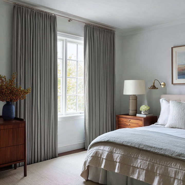 Nocturne Custom 100% Blackout Linen Curtains Pinch Pleat