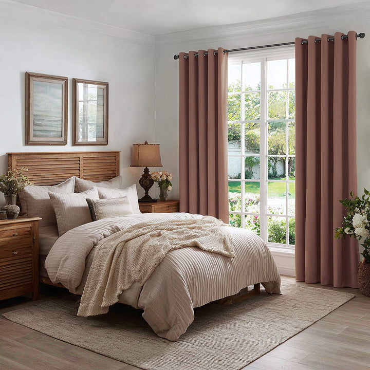 Nest Elegant Velvet Pleated Living Room Bedroom Thermal Curtains Grommet