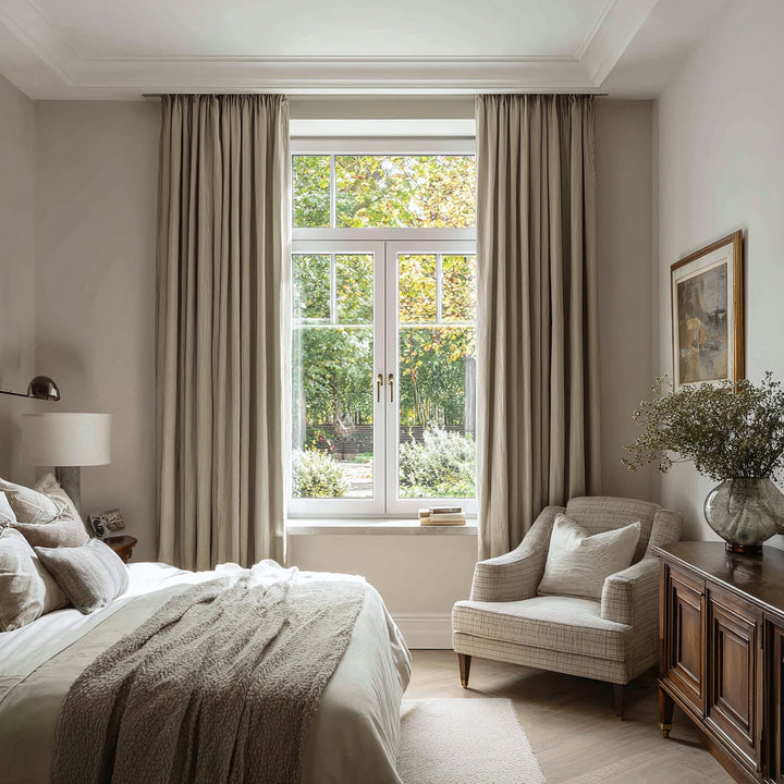 Tactile Linen And Cotton Blackout Pleated Curtains