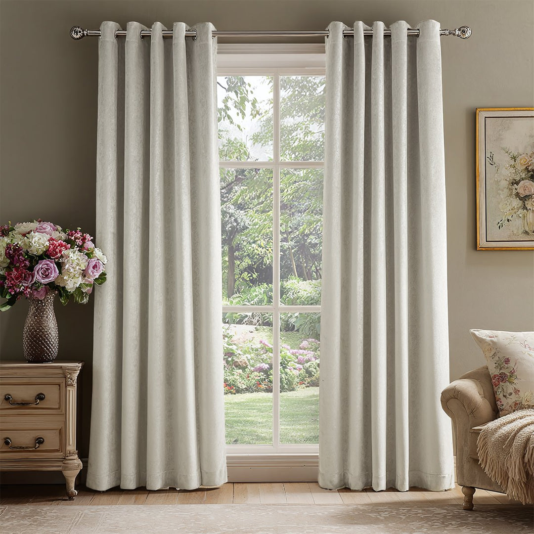 Ember Luxurious Velvet Pleated Curtains Grommet
