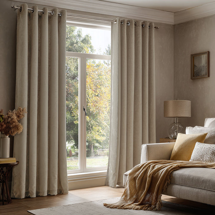 Nest Elegant Velvet Pleated Living Room Bedroom Curtains Grommet