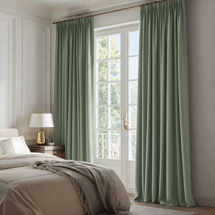 Celeste Cotton Pleated Blackout Curtains For Living Room Bedroom
