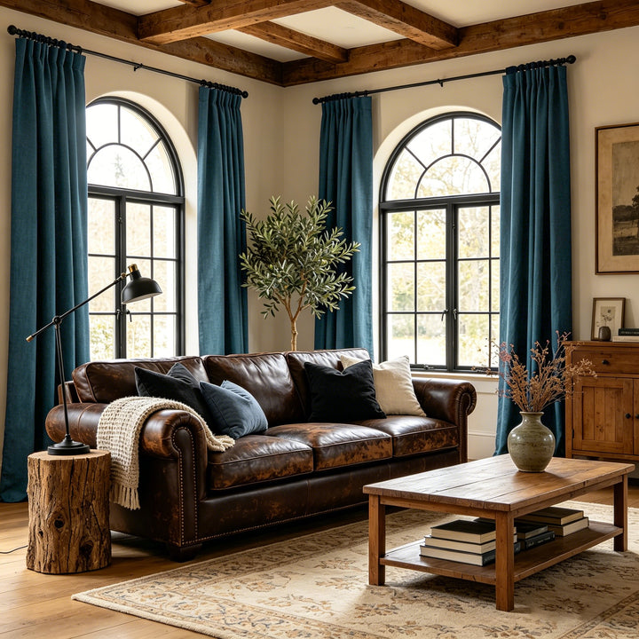 Nox Custom Pinch Pleat Linen 100% Blackout Curtains