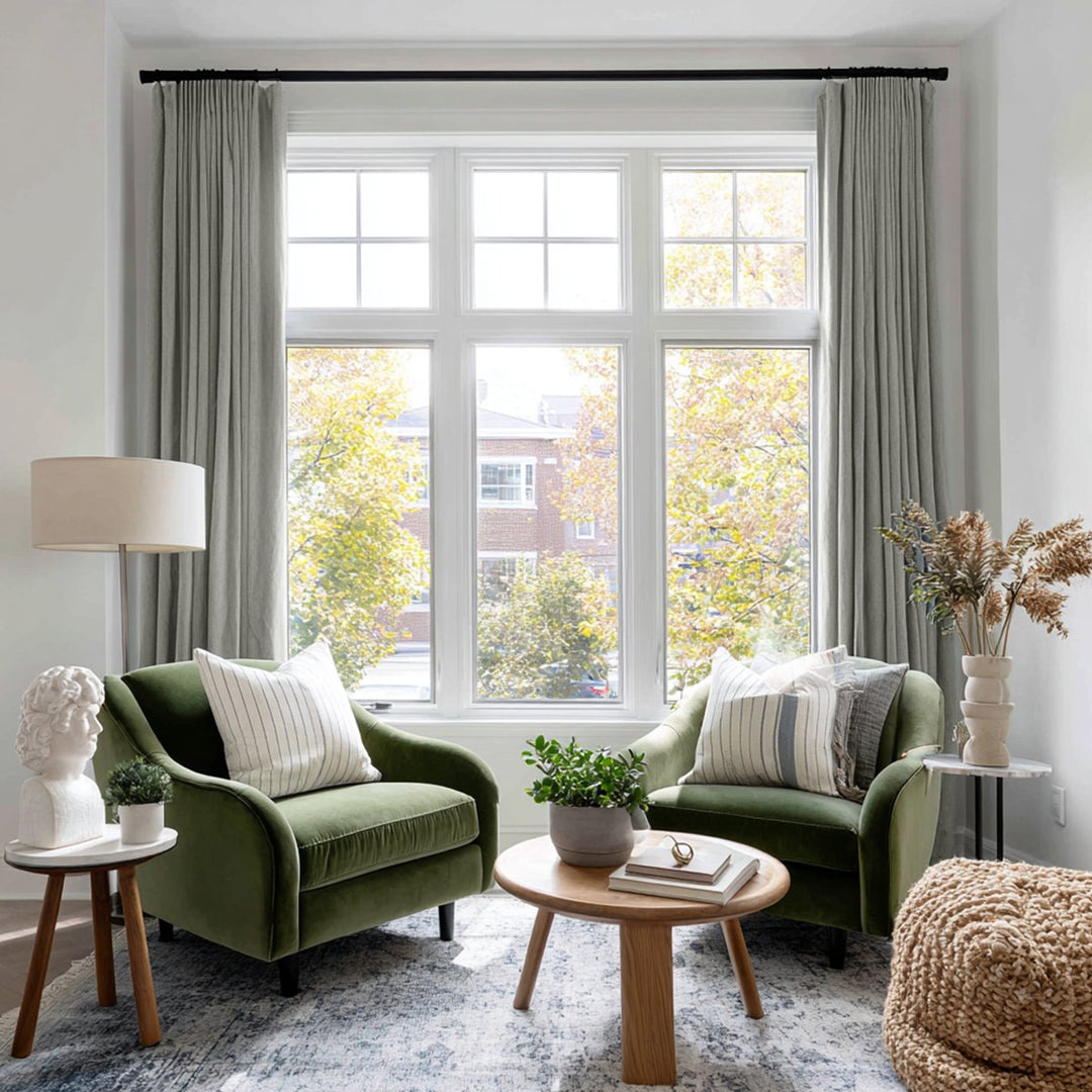 Biface Cotton-Linen Textured 100% Blackout Curtains