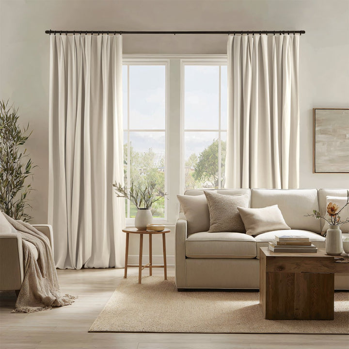 Velvet Blackout Pleated Curtains Soft Top
