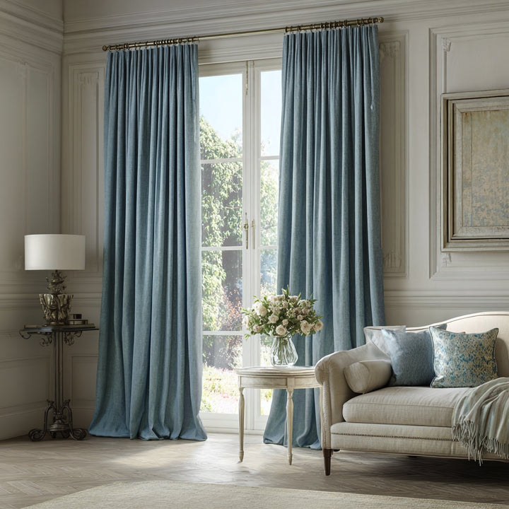 Double-Sided Textured Blackout Pleated Curtains