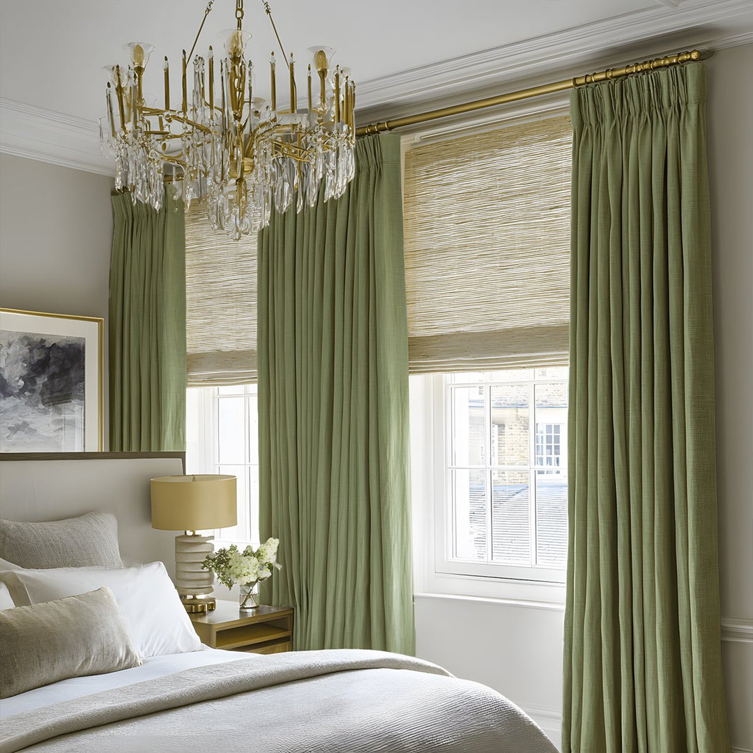 Vestige Belgian Linen Pleated Blackout Curtains For Living Room And Bedroom