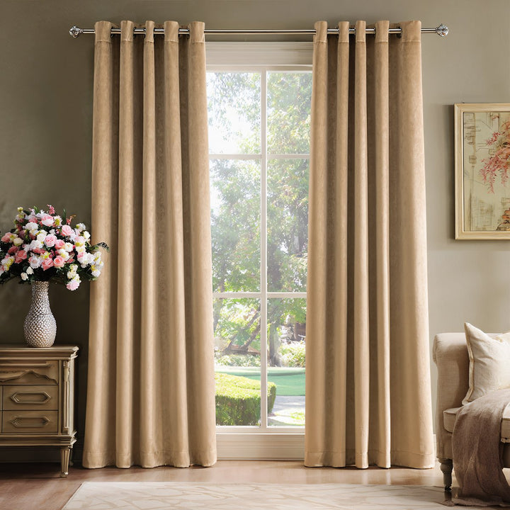 Hue Velvet Blackout Noiseproof Grommet Thermal Curtains